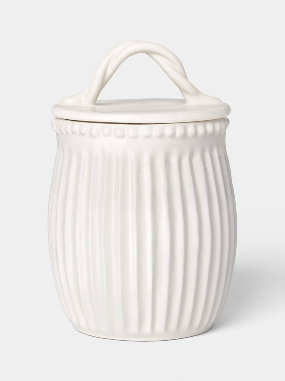 Beaded Cream Ceramic Large Canister - Threshold